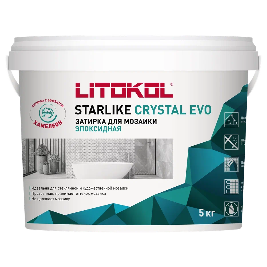 STARLIKE EVO S.202 NATURALE эпоксидный состав для укладки и затирки мозаики и керамической плитки 5kg bucket