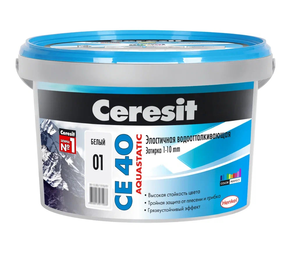 Купить Ceresit CE33/2кг Затирка для швов 1-6 мм внутри и снаружи Серо-голубой 85, РФ в Москве