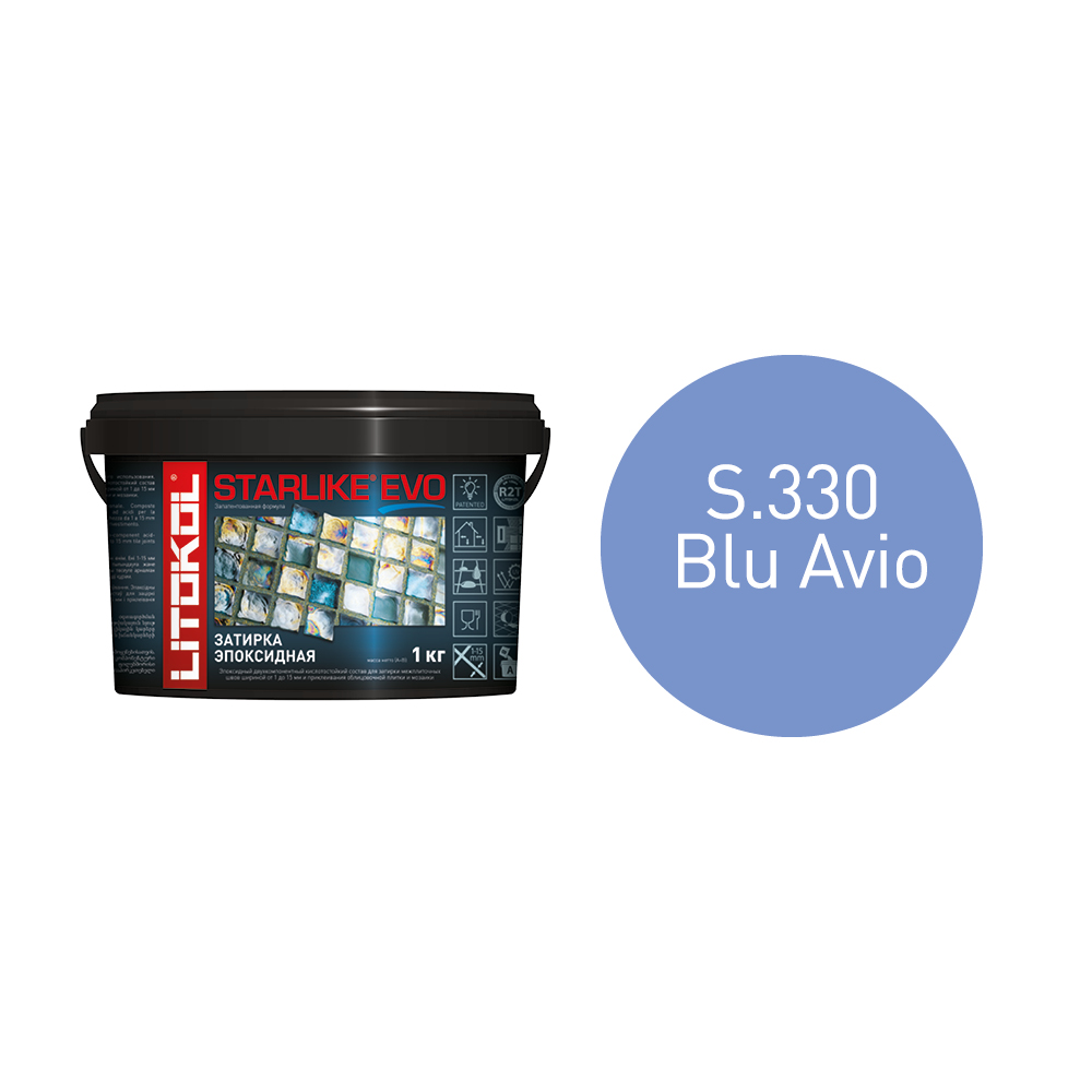 Купить STARLIKE EVO S.310  AZZURRO POLVERE затир.смесь (1kg bucket) в Москве