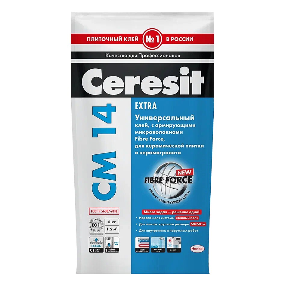 Купить Сeresit CM14/25кг Плиточный клей для керамогранита, РФ в Москве